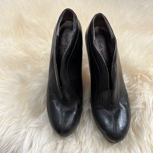 Black Nine West platform booties